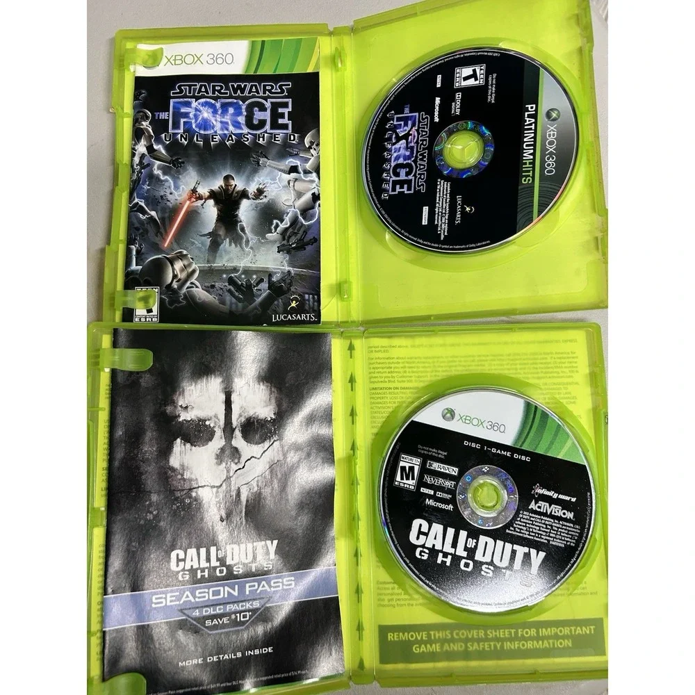 Microsoft Xbox 360 Game Lot Star Wars Force Unleashed/Call of Duty *UNTESTED*